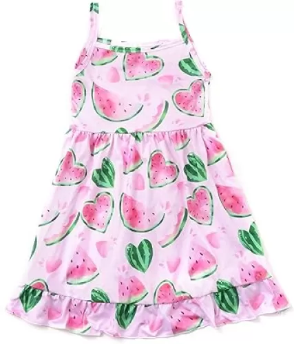 Toddler Girl Short Sleeve Dress Summer Party Casual Dress Summer Clothes 1-8Years
