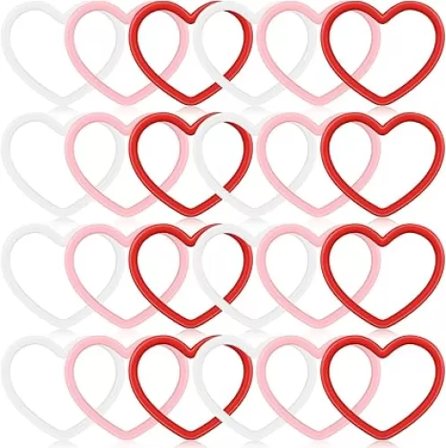 Vinsot 24 Pcs Heart Shaped Bracelets Silicone Heart Bracelets 3 Colors Love Rubber Wristbands Accessories Wedding Party Favors