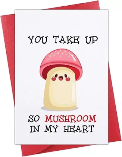WhatSign Funny Valentines Day Cards Mushroom Naughty Valentines Day Cards for Him Boyfriend Husband Sexy Valentines Day Gifts Cards for Men Him from Wife Girlfriend Her Anniversary Cards with Envelope