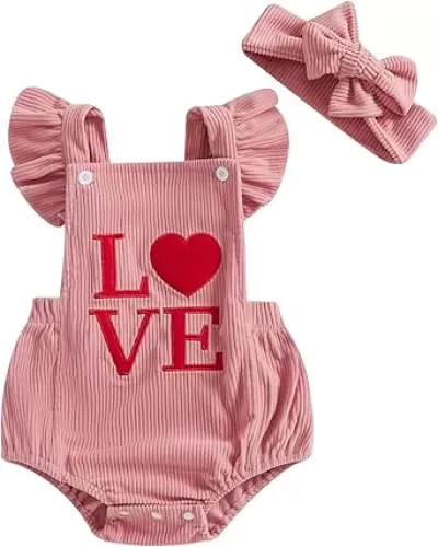 YINGISFITM Newborn Baby Girl Clothes Football Onesie Sleeveless Bubble Romper Infant Game Day Outfit