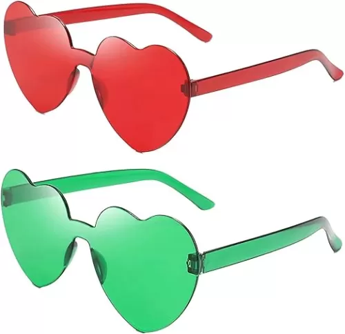 2 Pairs Sunglasses for Women Trendy, Valentines Day Glasses for Kids Party Bulk