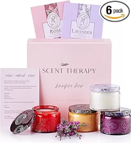 Aromatherapy Candle Gift Set for Women - Scented Home Decor & Pampering Present for Women's Day, Birthday, Bridesmaid, Anniversary with Sachets - Bridal Shower Gifts - Scented Candles for Home