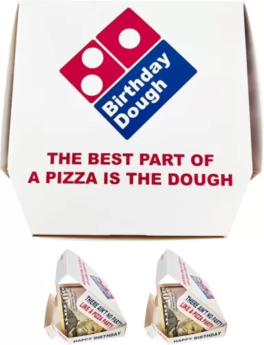 Birthday Dough Money Gift Box – Funny Mini Pizza Box Cash Holder – Unique Birthday Gift for Teens, Kids, Men, Women – Gag Gift for Money – Pizza Party Gift Idea