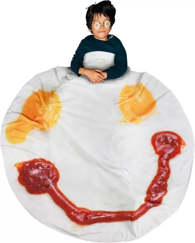 Catalonia Pepperoni Pizza Blanket, Realistic Food Blanket, Funny Gifts for Teenage Boys and Girls, 59 inch, Single Layer