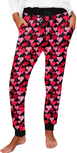 Deerose Women 4th of July Patriotic Pants American Flag Pajama Pant with Pockets