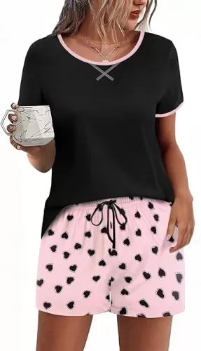 Ekouaer Women Pajama Set Casual Short Set