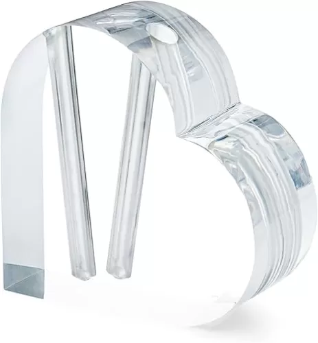 Forever Rose 'I Love You' Acrylic Heart Vase - Heart-Shaped Vase, Romantic Display for 2 Eternal Roses