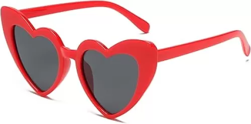 Heart Sunglasses for Women Trendy Cat Eye Love Shaped Sunglasses Vintage Lovely Retro Cute Sun Glasses