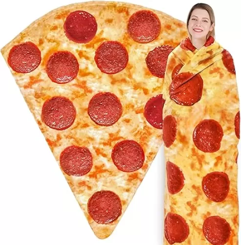 Jorbest Pizzas Blanket Adult Kids and Baby Size for Birthday Gifts, Double Sided Food Throw Blanket Funny Gifts for Women Men Teen, 285 GSM Soft Flannel Taco Blanket (Red, 60 inches)