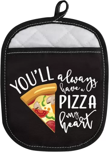 Pizza Lover Gift Pizza Themed Oven Pads Pot Holder with Pocket You’ll Always Have A Pizza My Heart for Friends (Pizza My Heart)