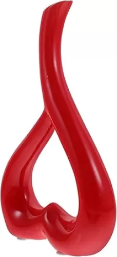 Red Creative Vases Home Decor Heart Shaped Ceramic Vase Desktop Receptacle Adornment Craft Art Vase Gift for Home Decor Living Room Receptacle Bedroom