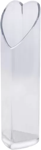 Royal Imports Flower Glass Vase Decorative Centerpiece, Home or Wedding - Clear Heart-Shaped, 12" Tall, 3"x4" Opening