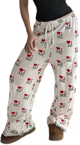 Womens Christmas Plaid Pajama Pants Gingham Wide Leg Matching Pj Pants Checkered Low Rise Drawstring Lounge Bottoms