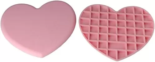 1pc Silicone Placemat, Pink, Silicone Heart-Shaped Mat, Heat Resistant Pot Holders, Multipurpose Non-Slip Kitchen Hot Pads for Countertops & Tables, Hot Dishes, Cookware, 6.1 * 6.69in