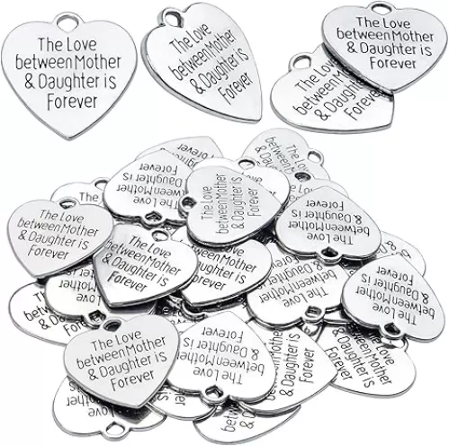 Aylifu 30pcs Heart-shaped Charms with Message 