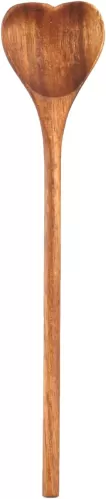 BinaryABC Heart Shaped Bamboo Spoon, Wooden Measuring Spoons