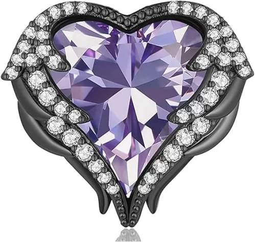 Brooches for Women Purple Heart Crystal - Austrian Rhinestone Scarf Brooch Pin Jewelry - Ladies Wedding Bouquet Broach for Birthday, Christmas, Anniversary