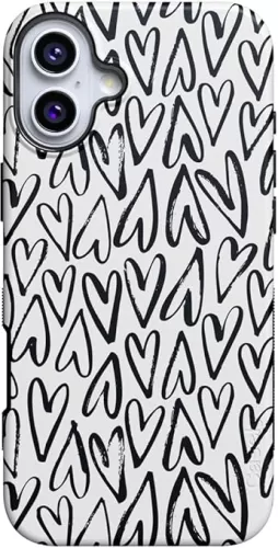 Casely iPhone 16 Case | Heart Throb | Endless Hearts | Bold Protective Case Design | Compatible with MagSafe