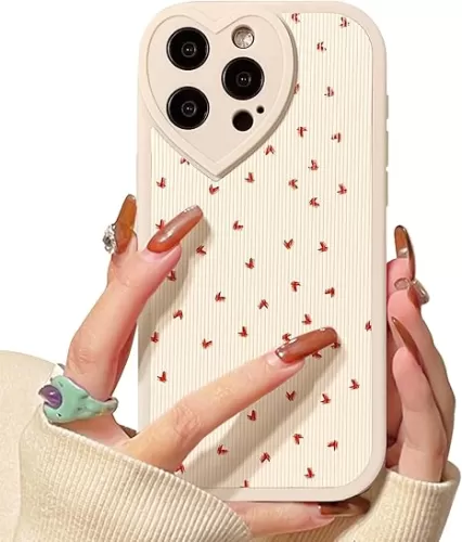 Compatible for iPhone 15 Pro Case Cute Small Heart with Love Lens Bumper Protector for Girls Women Soft TPU Shockproof Protective Girly for iPhone 15 Pro-Small Heart