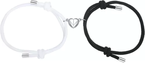 COTATI 2pcs Couples Bracelets Heart Shaped Matching Friendship Bracelets for Women Men