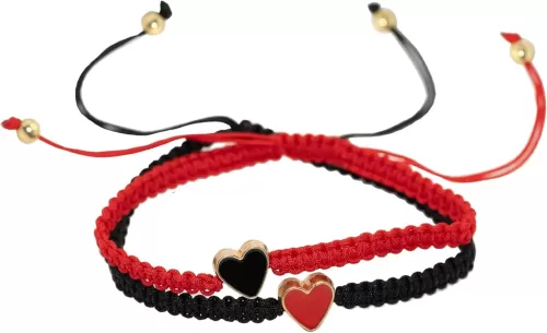 Couples Matching Bracelets Friendship Bracelet for Women Adjustable Rope Heart Charm Bracelets Friend Gifts