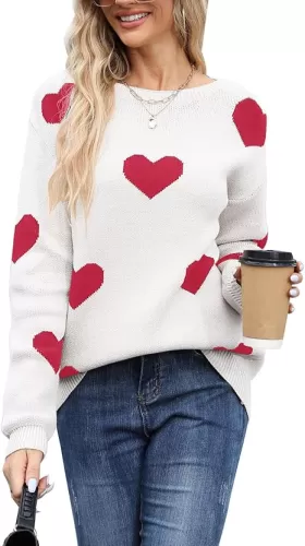 Cute Fall Sweaters for Women Trendy Casual Long Sleeve Crew Neck Knit Pullover Sweater
