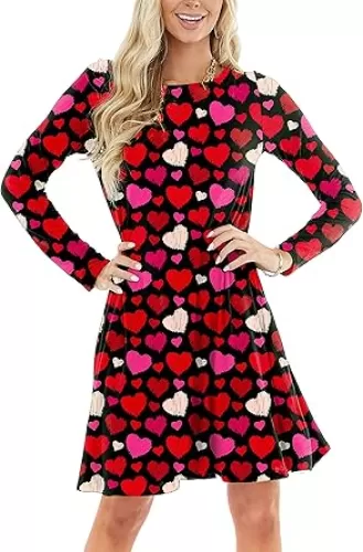 Deerose Women Mardi Gras Dress Long Sleeve Irish Clover Green Outfits
