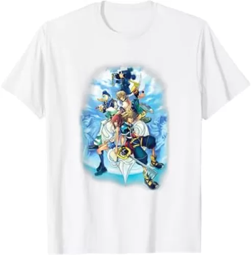Disney Kingdom Hearts 2 Group Shot Sketch T-Shirt