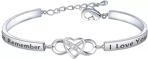 FEELMEM Mom Gifts Bracelet Always Remember I Love You Mom Infinity Love Heart Bracelet Mom Birthday Gifts from Daughter