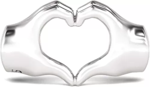 GNOCE Finger With Heart Love Charms for Bracelet 925 Sterling Silver Forever Heart Bead Charm for Women Mom Mother