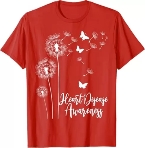 Go Red Ribbon Heart Disease Awareness Month American Heart T-Shirt