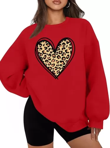 hohololo Valentines Sweatshirt Women Oversized Love Heart Shirt Pullover Valentine