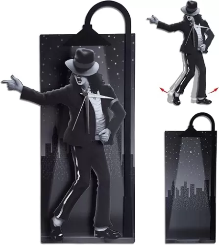 King of Pop Star Swinging Legs Wall Clock Gift for Lover Michael Pop Star Pendulum Wall Clocks, Cafe Restaurant Wall Clock Decor. (Dance in The Spotlight)
