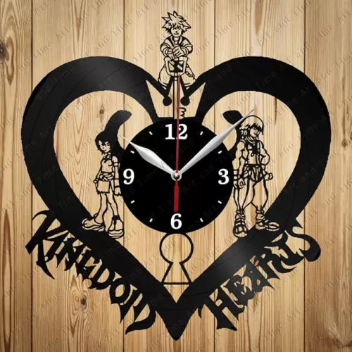 Kingdom Hearts Vinyl Clock Art Decor Home Wall Clock Black Original Gift Unique Design