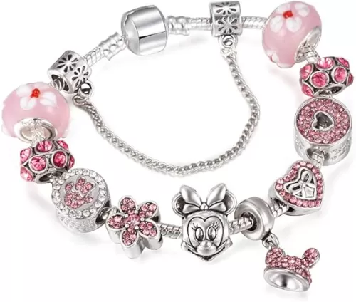 Mouse Charm Bracelet Love Heart Jewelry Christmas Gift