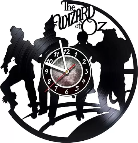 NIANWUDU Vinyl Wall Clock Compatible with The Wizard of OZ - Wall Clock Made of Vinyl Record - Original Decor - Unique Design - Incredible Gift Idea