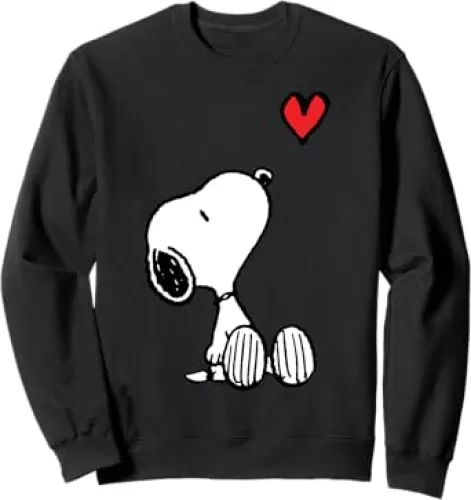 Peanuts Heart Sitting Snoopy Sweatshirt Sweatshirt