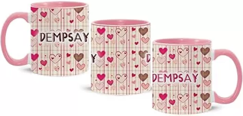Personalized Heart Pattern Mug, Unique Cup Gift For Women, Custom Name Valentine Coffee Cup, Customized Love Ceramic Mug, Anniversary Full Wrap Cup 11oz 15oz, Cute Heart Mug, 1pcs