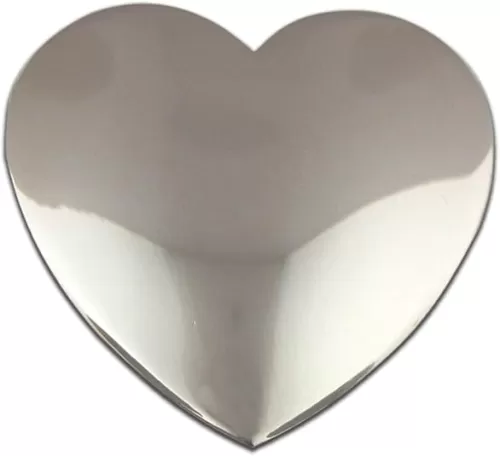 PinMart Lapel Pin Classic Shiny Silver Heart Valentine's Day