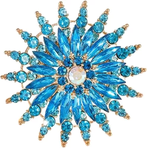 Rhinestone Sunflower Brooch Pin Red Pink Flower Brooch Stylish Crystal Brooch Elegant Clothing Hat Bag Accessories Jewerly for Women