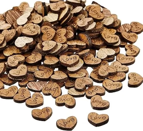 Small Wooden Hearts for Crafts Rustic Love Heart Centerpieces Wooden Wedding Table Decor for DIY Patch Autumn Thanksgiving Wedding Table Scatter(700 Pcs)