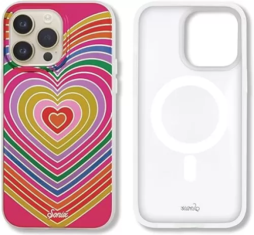 Sonix Case for iPhone 14 Pro | Compatible with MagSafe | 10ft Drop Tested | Rainbow Hearts