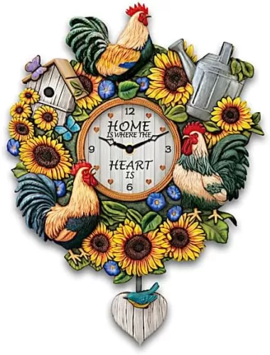 The Bradford Exchange Country Heart Sculptural Rustic Wall Clock