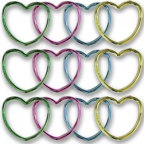 Unique Shiny Plastic Heart Bracelets - Assorted Colors, Child Size, 12 Pcs