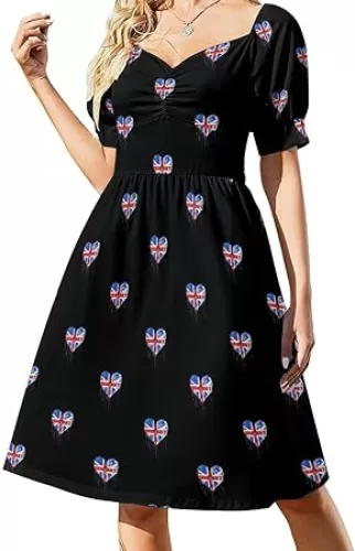 United Kingdom UK Flag Heart Women