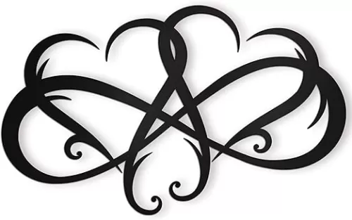 Vivegate Infinity Metal Wall Art Sign - 17.5"X11" Black Infinity Heart Wall Decor
