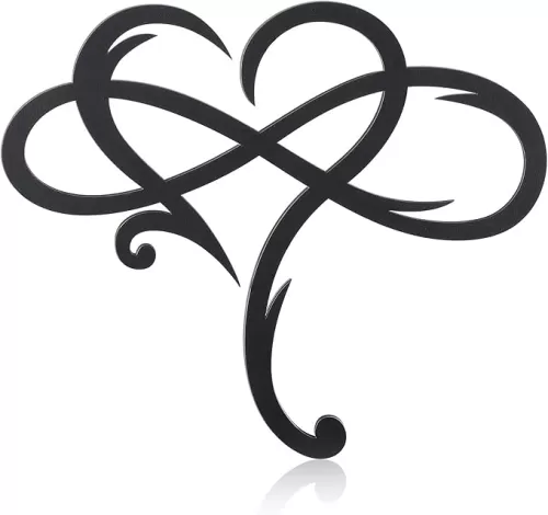Willbond Wood Infinity Heart Wall Decor 9.8 x 11.8 Inch Love Sign Plaque Wood Art Geometric Wall Decor for Wedding Gifts Home Bedroom Living Room Decoration