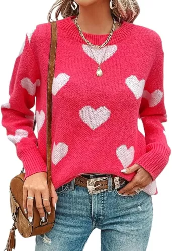 Womens Pullover Sweaters Batwing Long Sleeve Crewneck Casual Loose Knit Jumper Tops with Buttons
