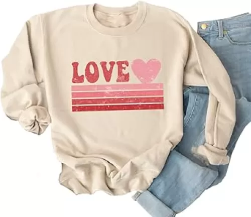 Ykomow Long Sleeve Valentines Shirts Women Plaid Love Heart Valentine