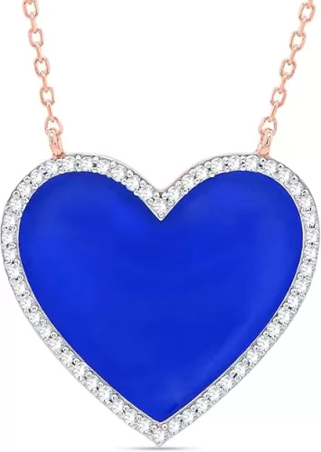 0.75 Carat Lab Grown Diamond Heart Shape Necklace In 10K Gold For Women's Valentine Gift | Color G-H, Clarity VS2-SI1